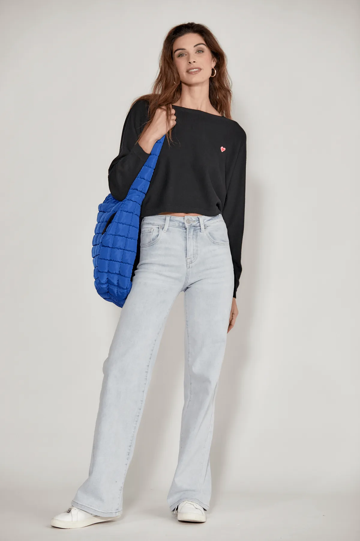 Lili Sidonio Cropped Heart Detail Sweater