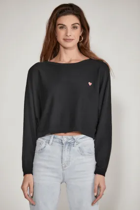 Lili Sidonio Cropped Heart Detail Sweater