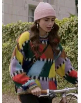 Lily Collins Emily In Paris Sweater | Emily Cooper Fluffy Sweater