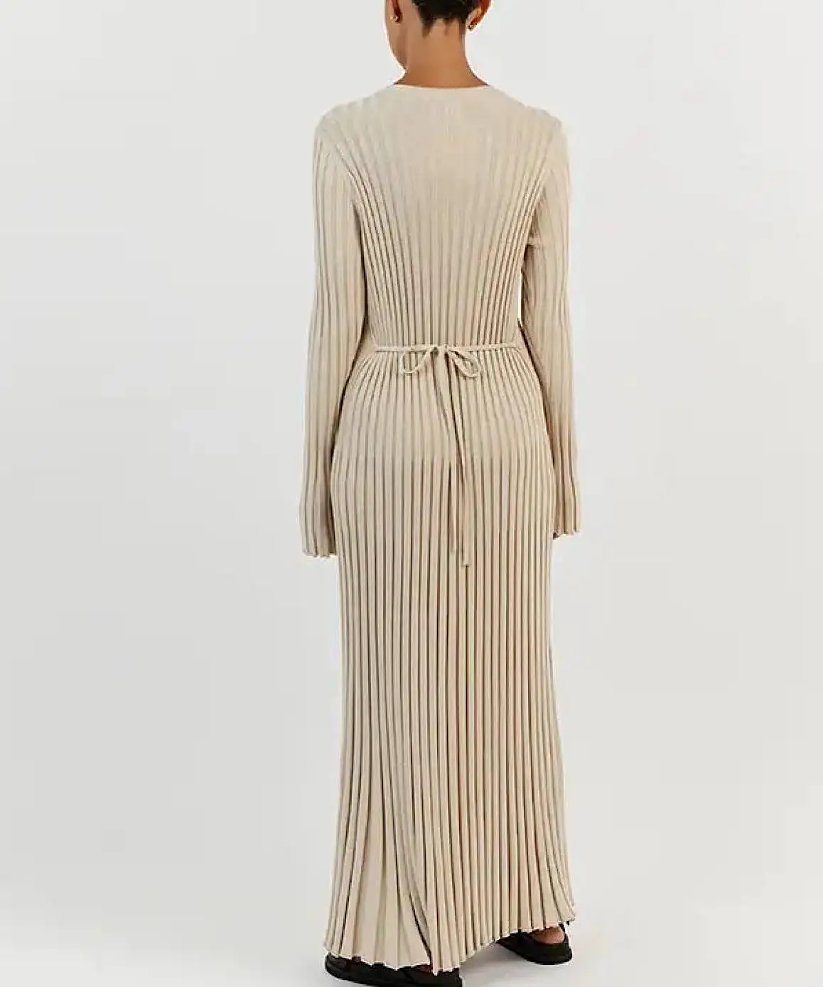 Long Sleeve Knitted Long Maxi Dress