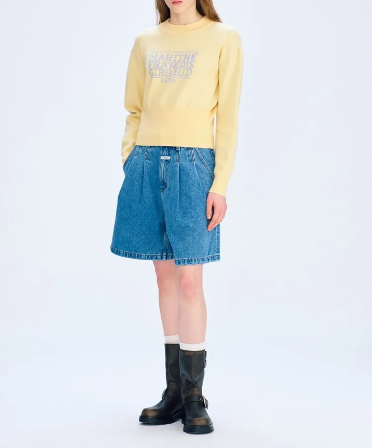 Marithe + Francois Girbaud  |[MARITHE]★W CLASSIC LOGO CROP KNIT