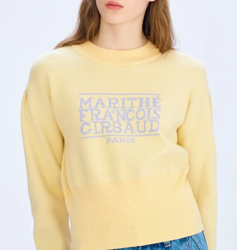 Marithe + Francois Girbaud  |[MARITHE]★W CLASSIC LOGO CROP KNIT