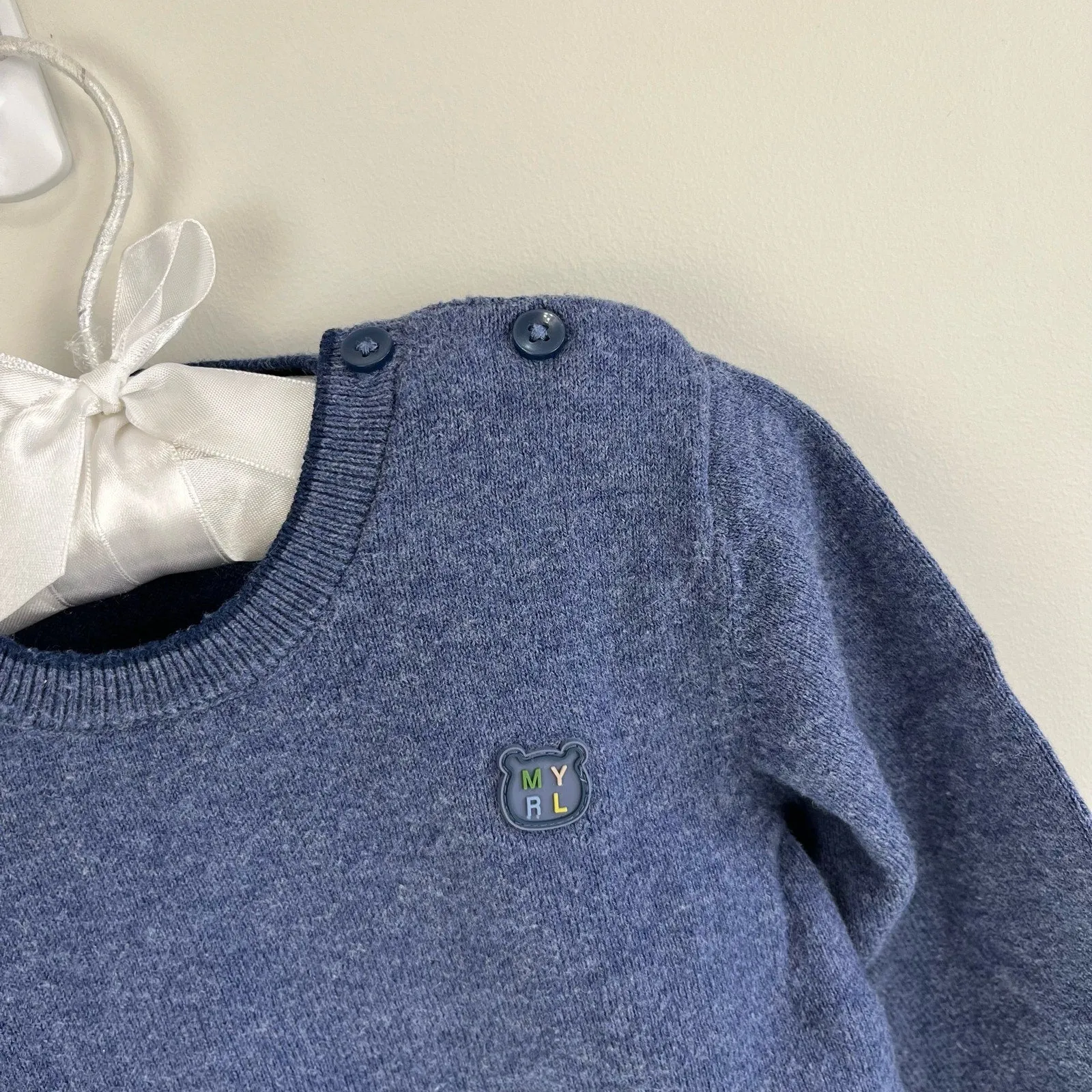 Mayoral Baby Blue Crewneck Sweater 18 Months