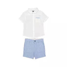 Mayoral Baby Dressy Linen Short Set_ Light Blue 1295-020