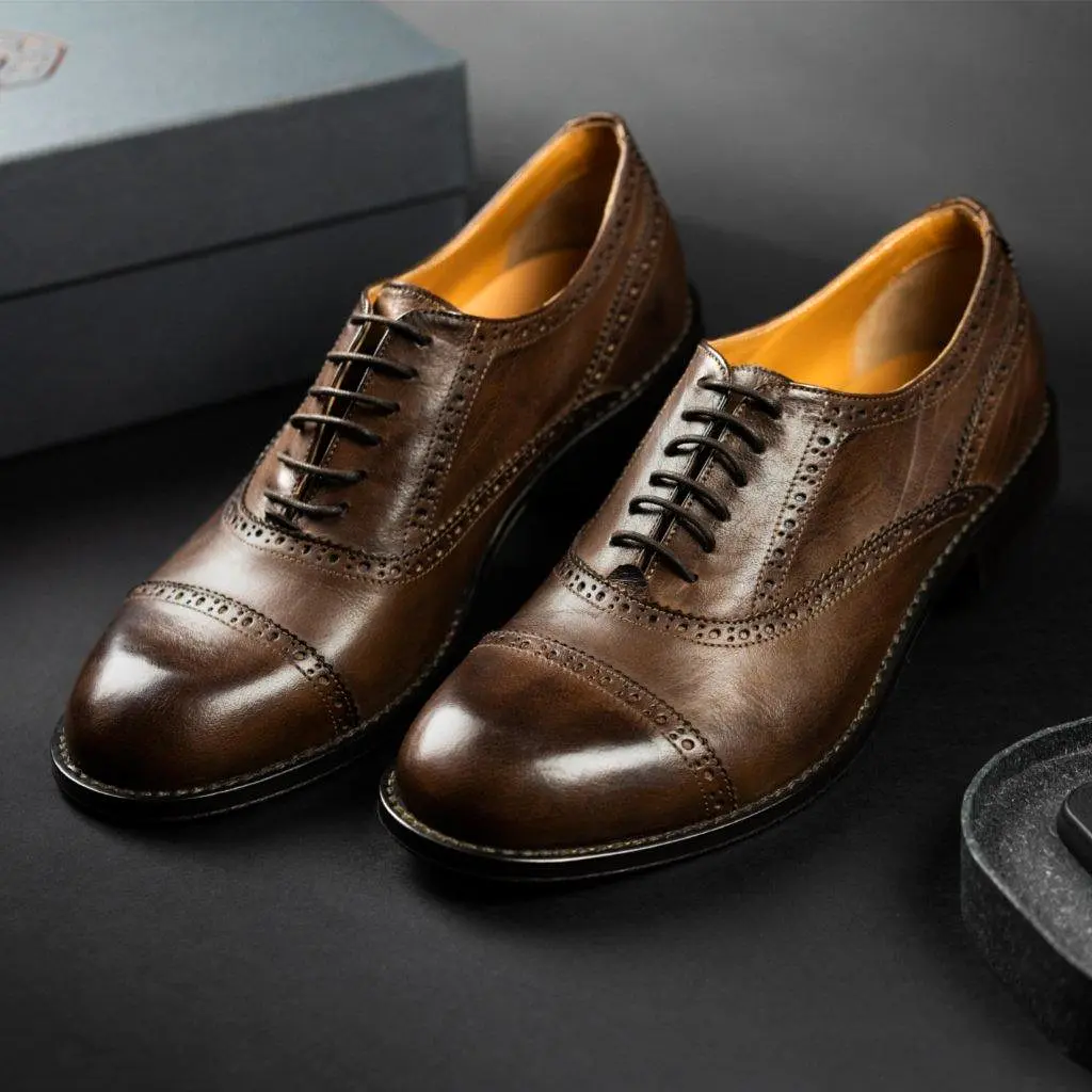 Men's Leather Brogue, Brown