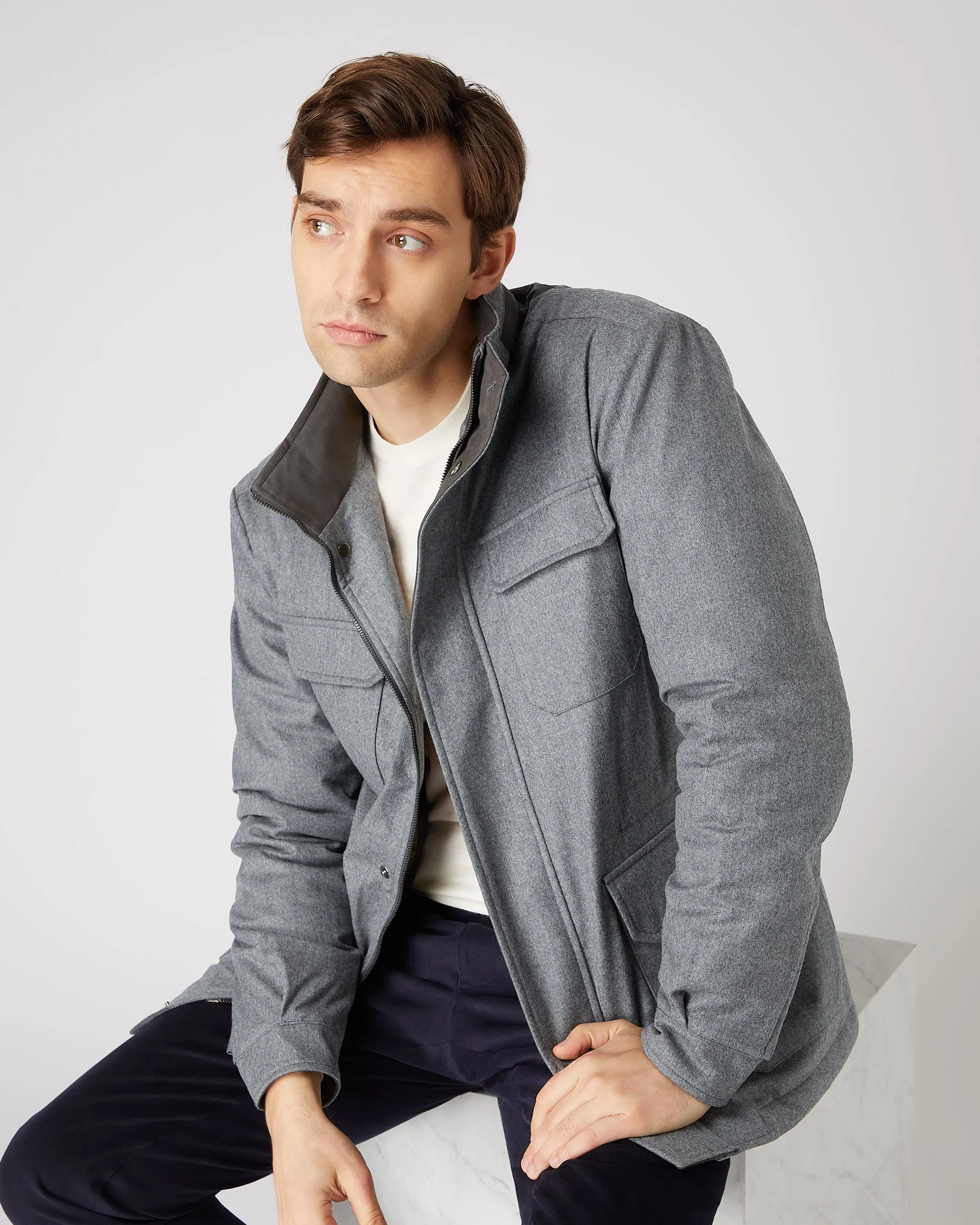 Men's Utility Jacket Flannel Grey