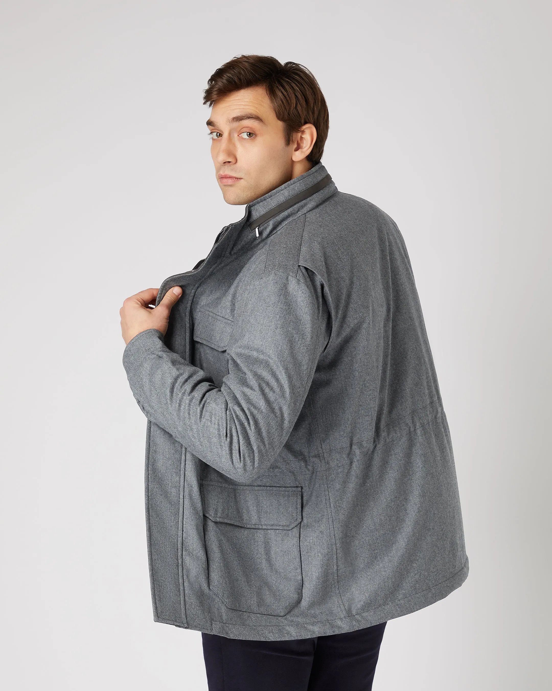 Men's Utility Jacket Flannel Grey