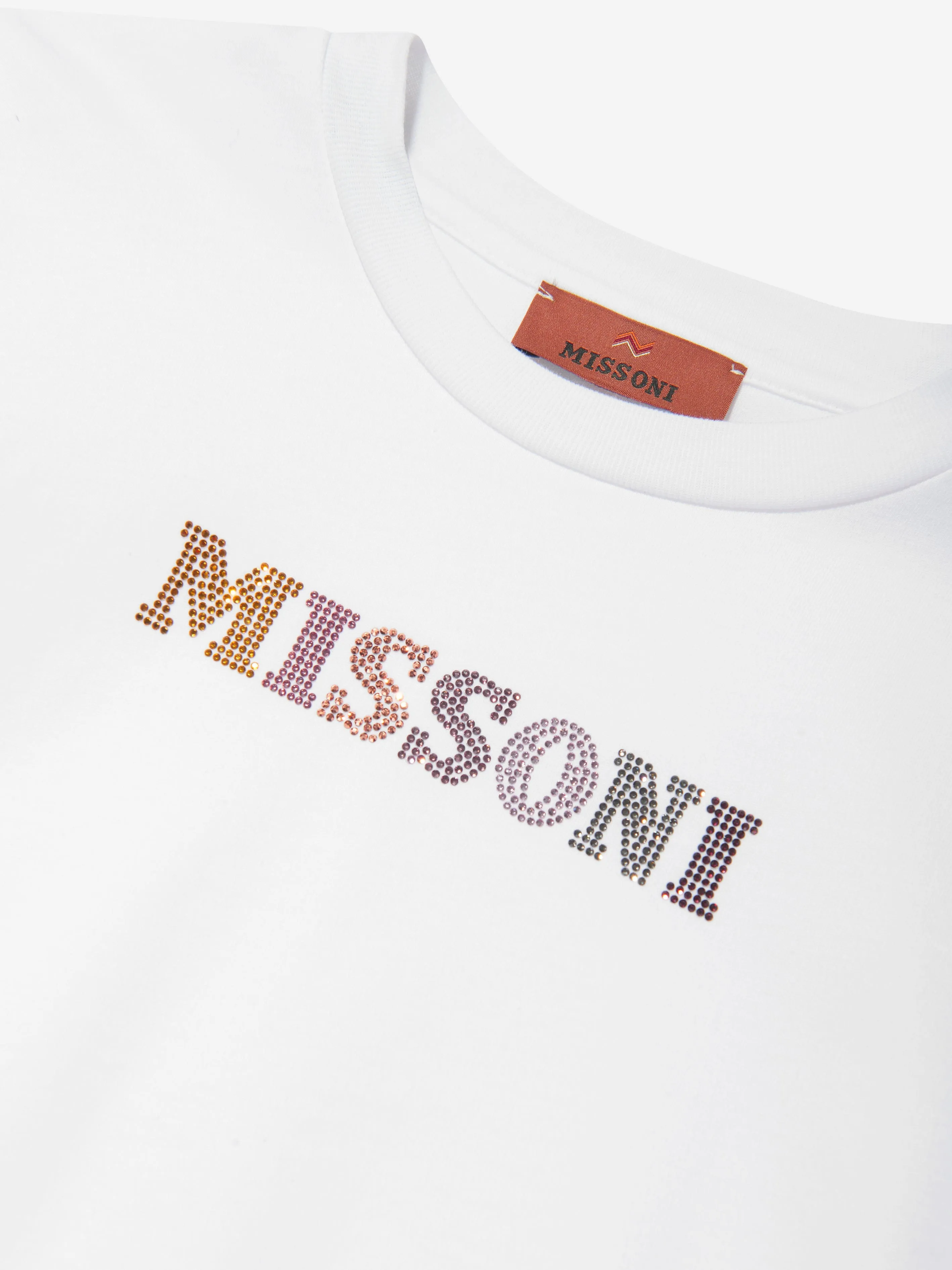 Missoni Girls Zigzag Logo Sweater Dress in White