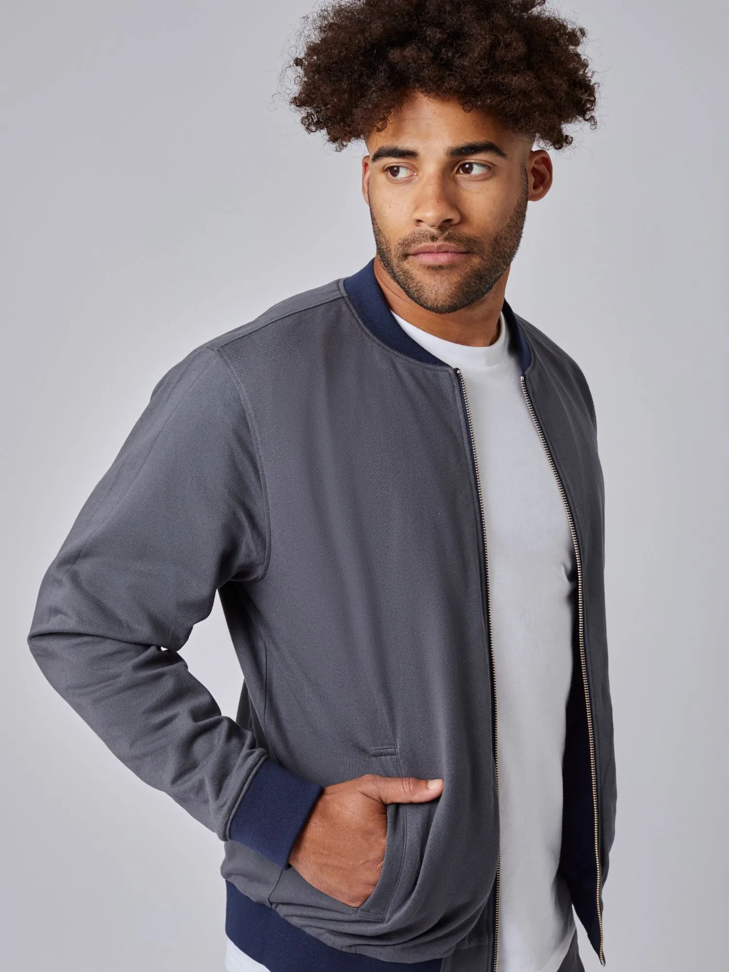 Navy + Charcoal Reversible Bomber Jacket