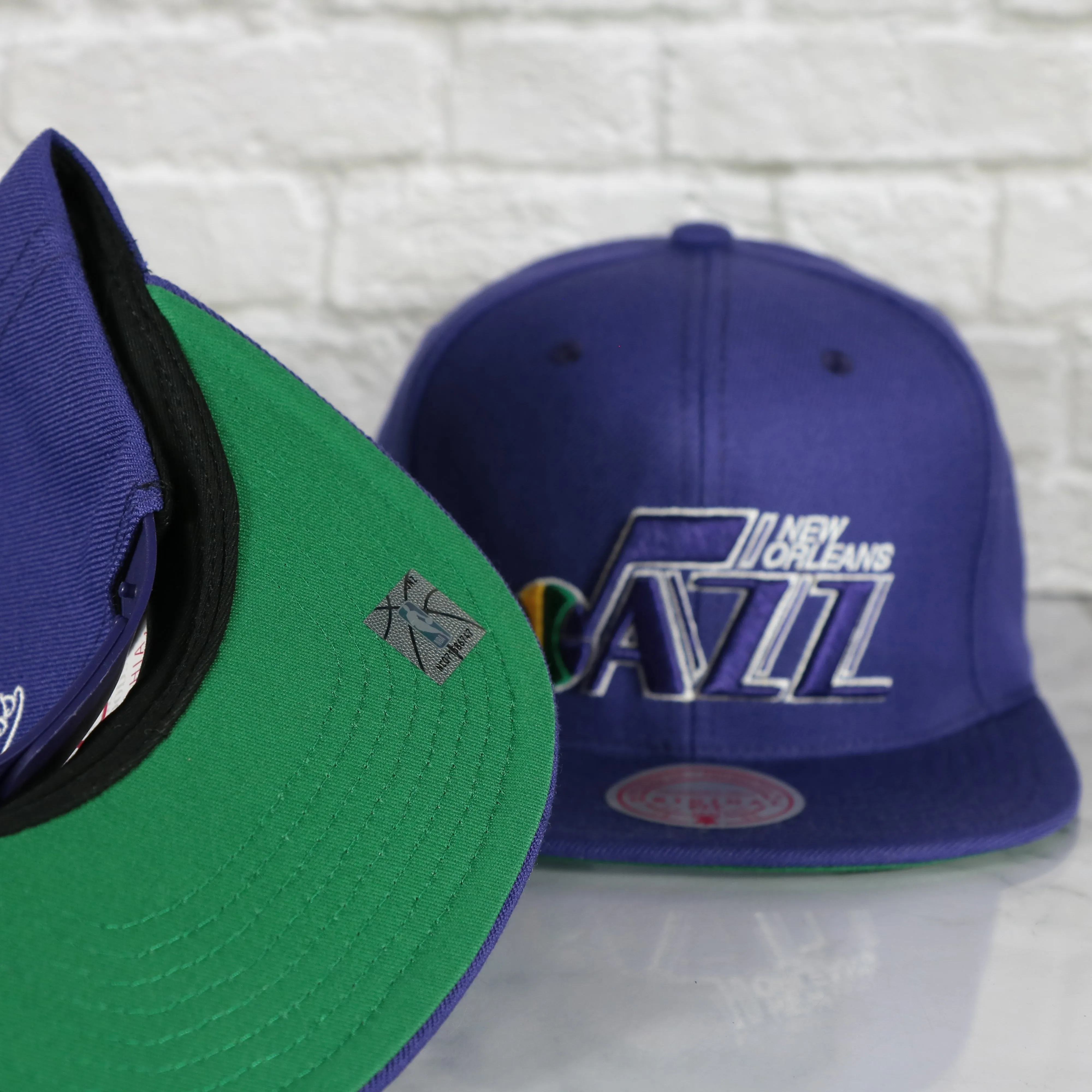 New Orleans Jazz Vintage Retro NBA Team Ground 2.0 Mitchell and Ness Snapback Hat | Purple