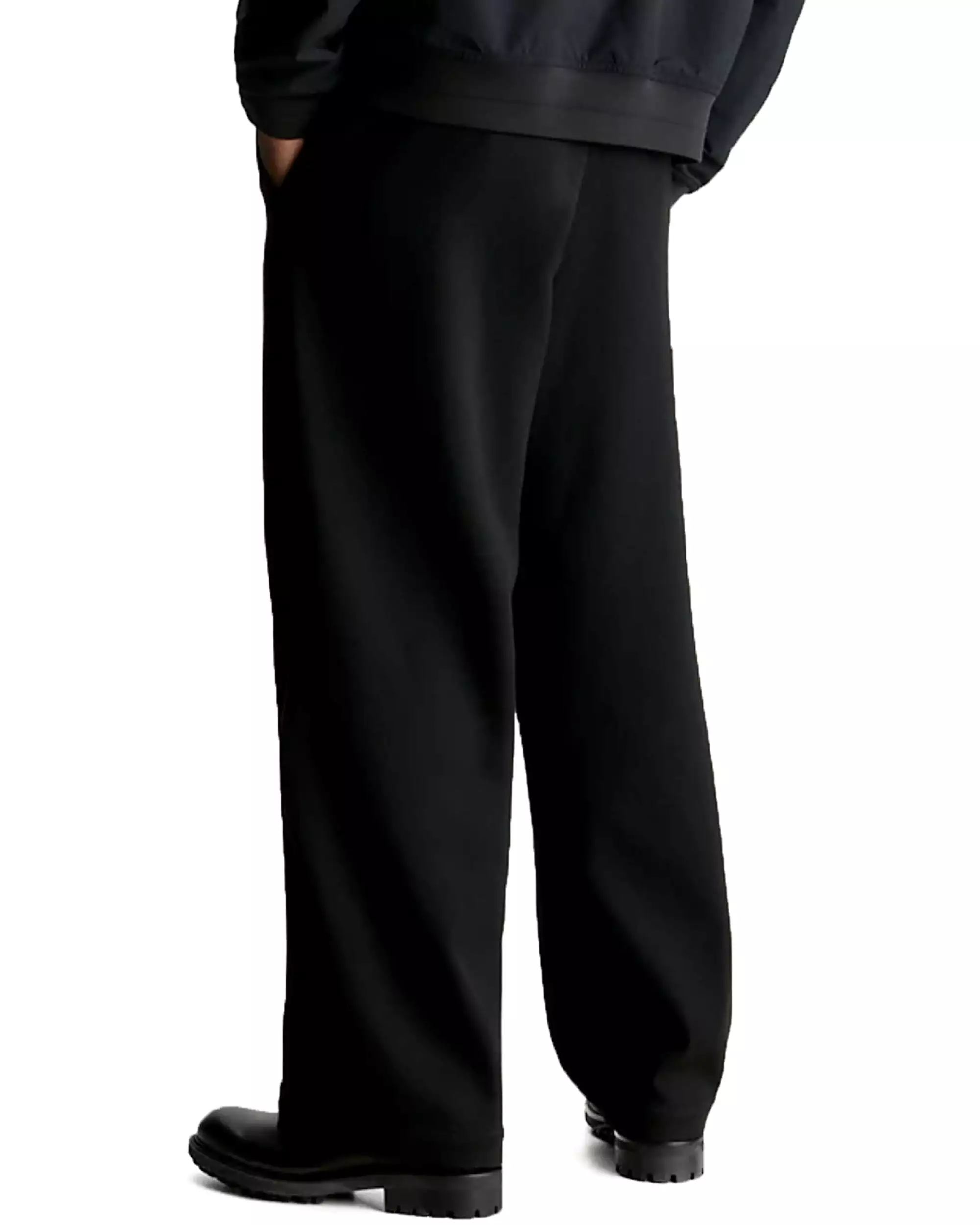 Pantalone Uomo Calvin Klein Wool Optic Relaxed Wide Pant Nero