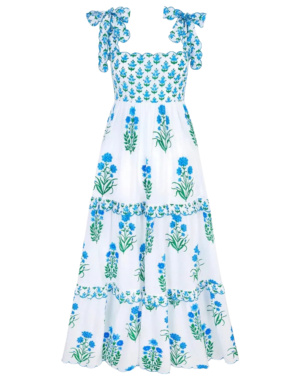 Pink City Prints Athens Dress, Aqua Botanical