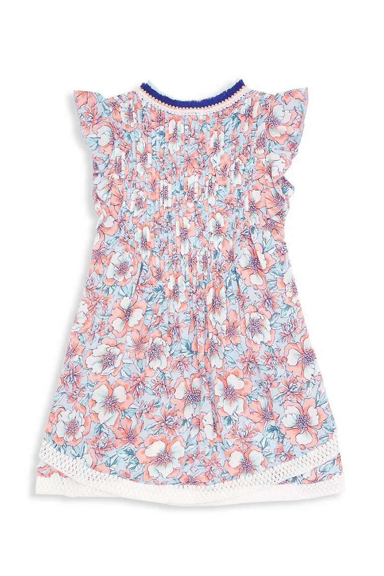 Poupette St. Barth - Sasha Kids Mini Dress - Aqua Dalia