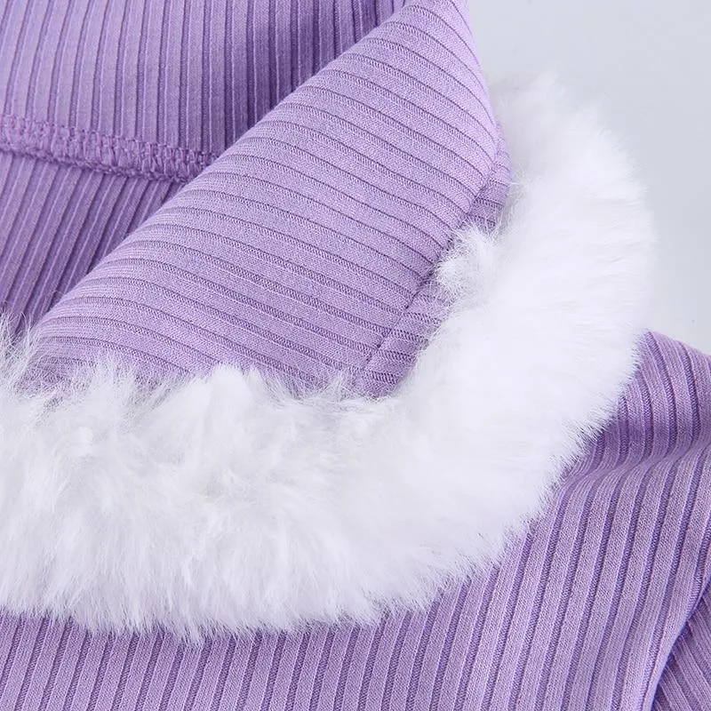 Purple Fur Crop Top