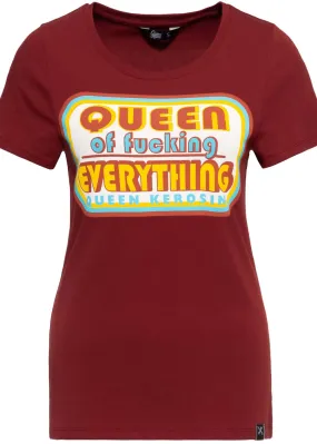 Queen Kerosin Queen of Everything Girly T-Shirt Bordeaux