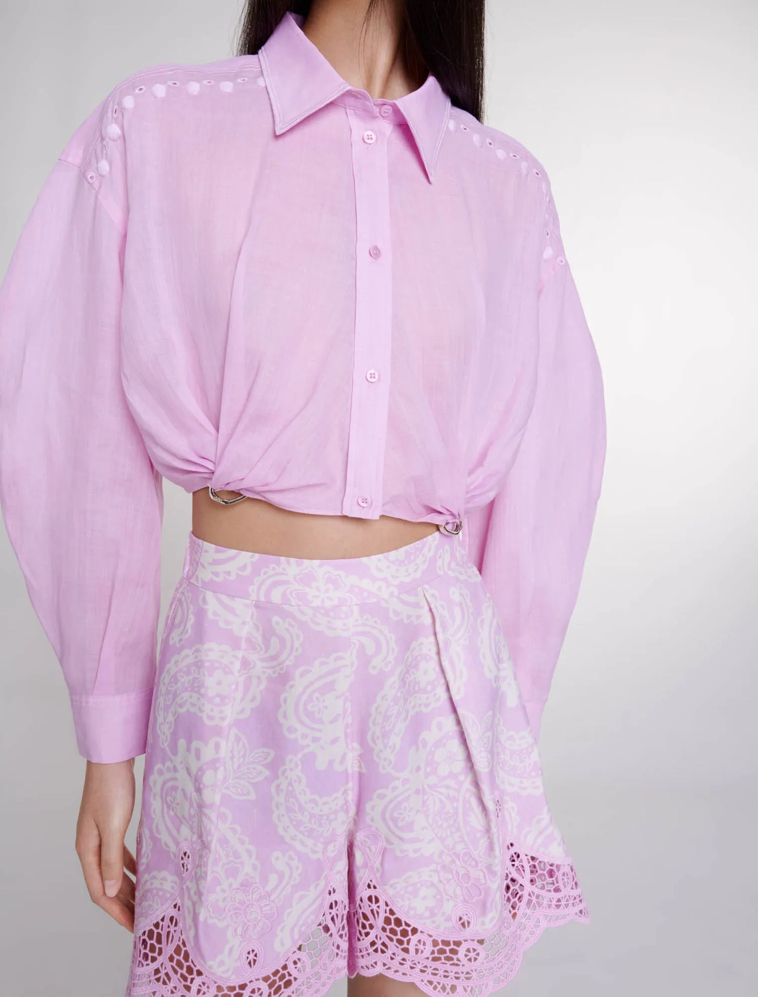 Ramie cropped shirt