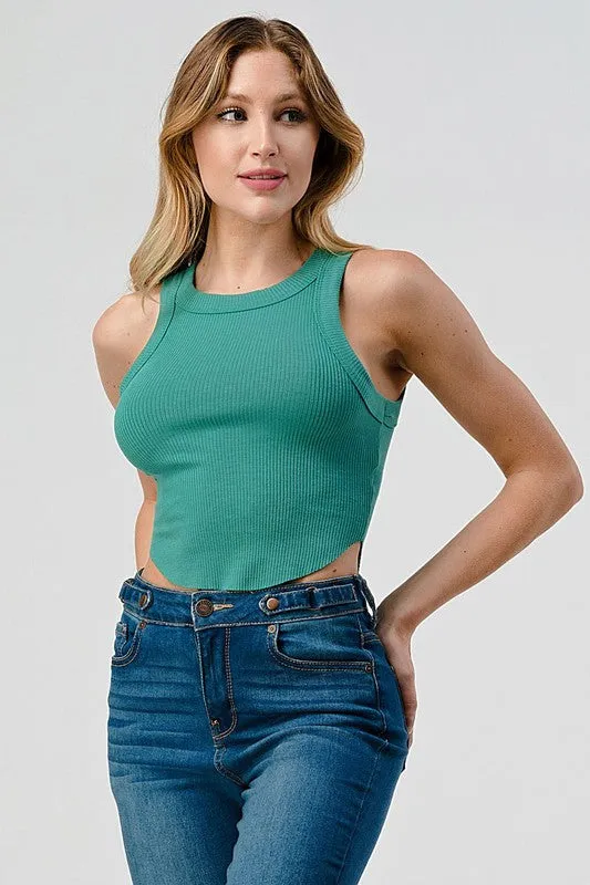 Rib Halter Tank Top