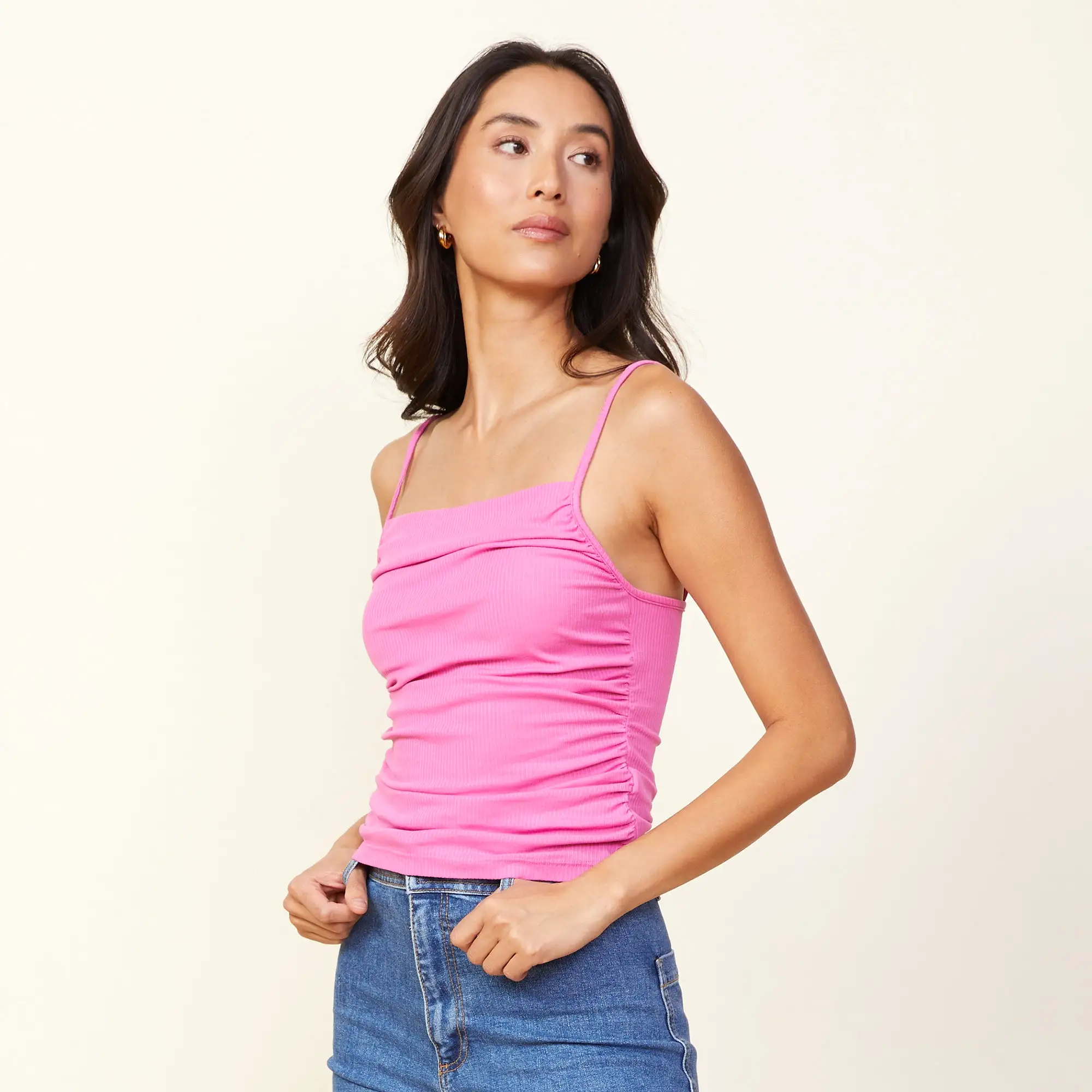 Rib Shirred Tank