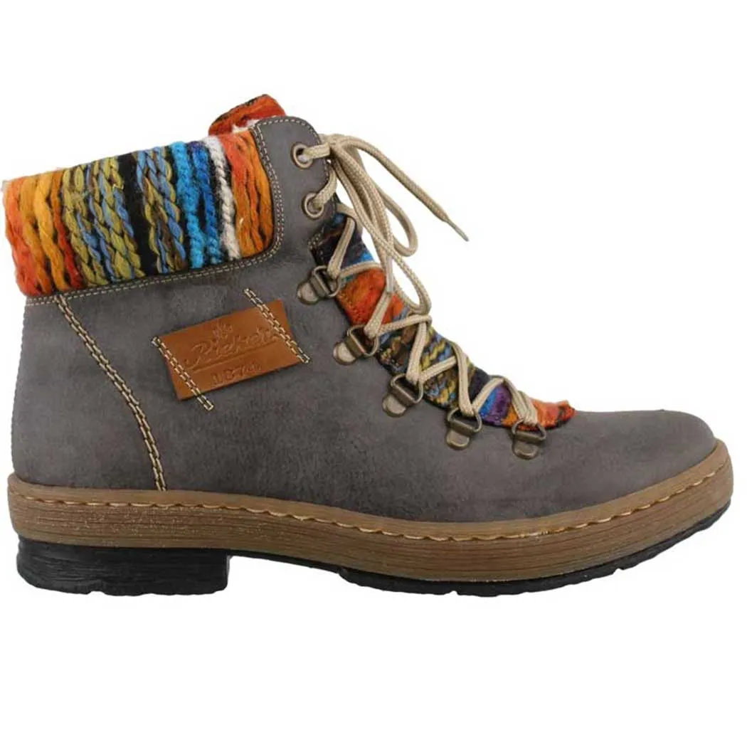 Rieker Felicitas 43 Lace Up Boot Basalt (Women's)