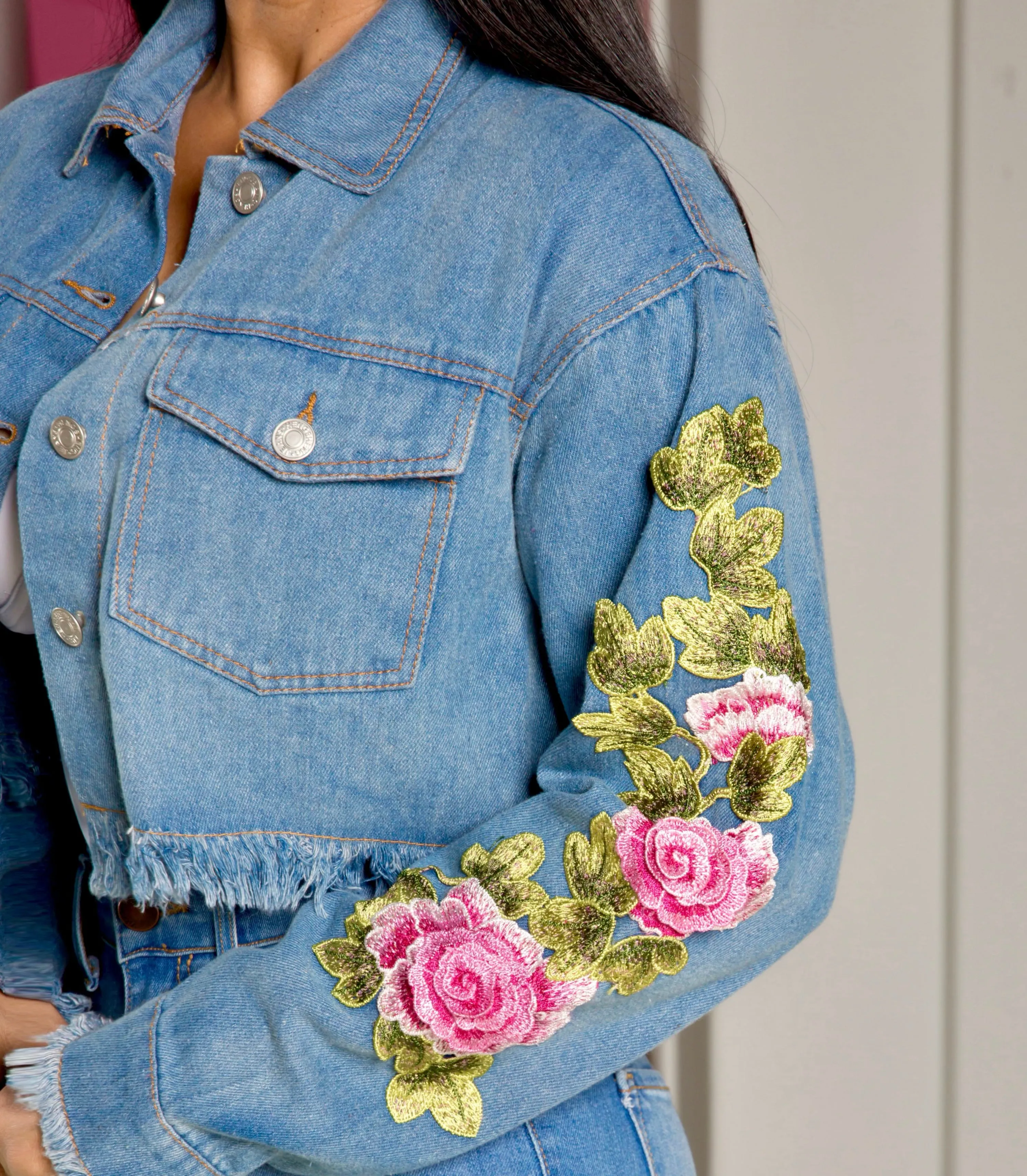 Romance Embroidered Denim Jacket