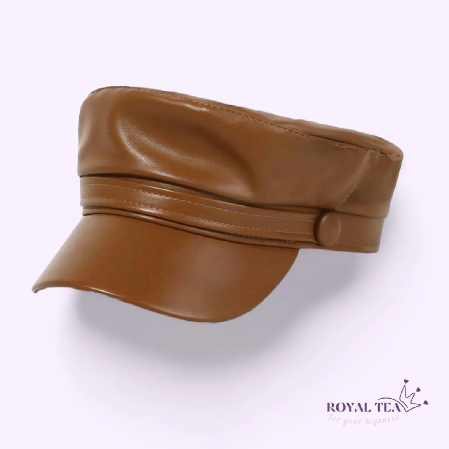 ROYALTEA STRT Leather Classic Newspaper Boy Hat Cap