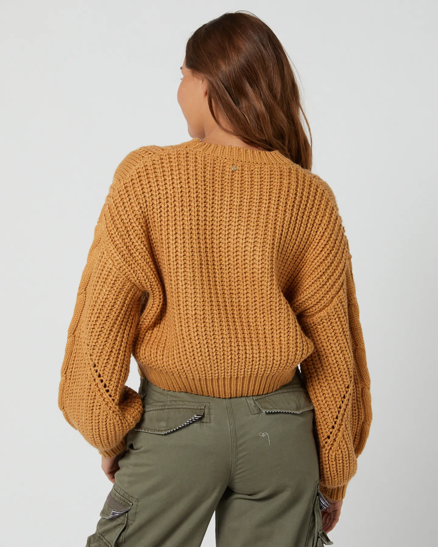 Rusty Folktale Crop Chunky Knit - Pale Mustard | SurfStitch