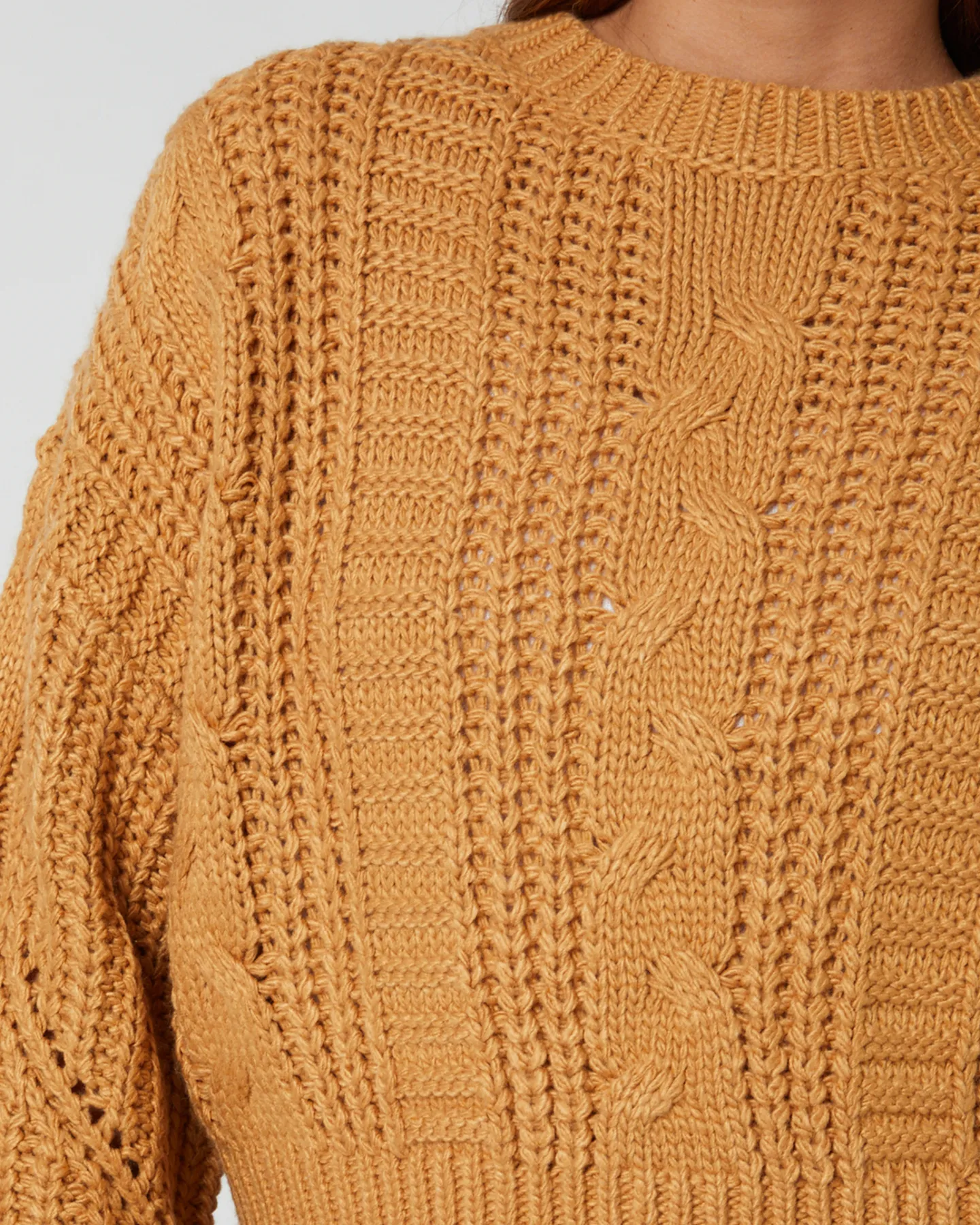 Rusty Folktale Crop Chunky Knit - Pale Mustard | SurfStitch