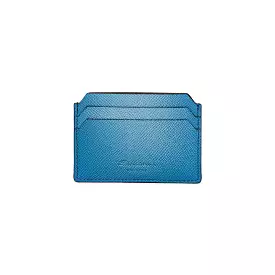 SANTONI Light Blue Saffiano Leather Credit Card Holder