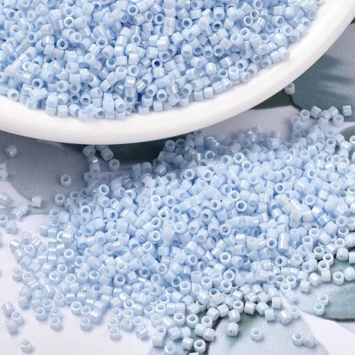 Seed Beads, MIYUKI Delica, Cylinder, Japanese Seed Beads, 11/0, (DB1507), Opaque Light Sky Blue AB