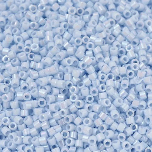 Seed Beads, MIYUKI Delica, Cylinder, Japanese Seed Beads, 11/0, (DB1507), Opaque Light Sky Blue AB