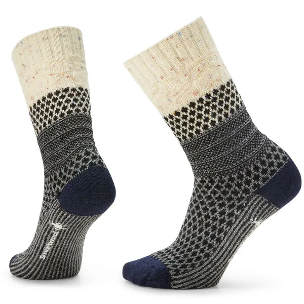 Smartwool Unisex Socks - Everyday Popcorn Cable Crew - Natural Donegal