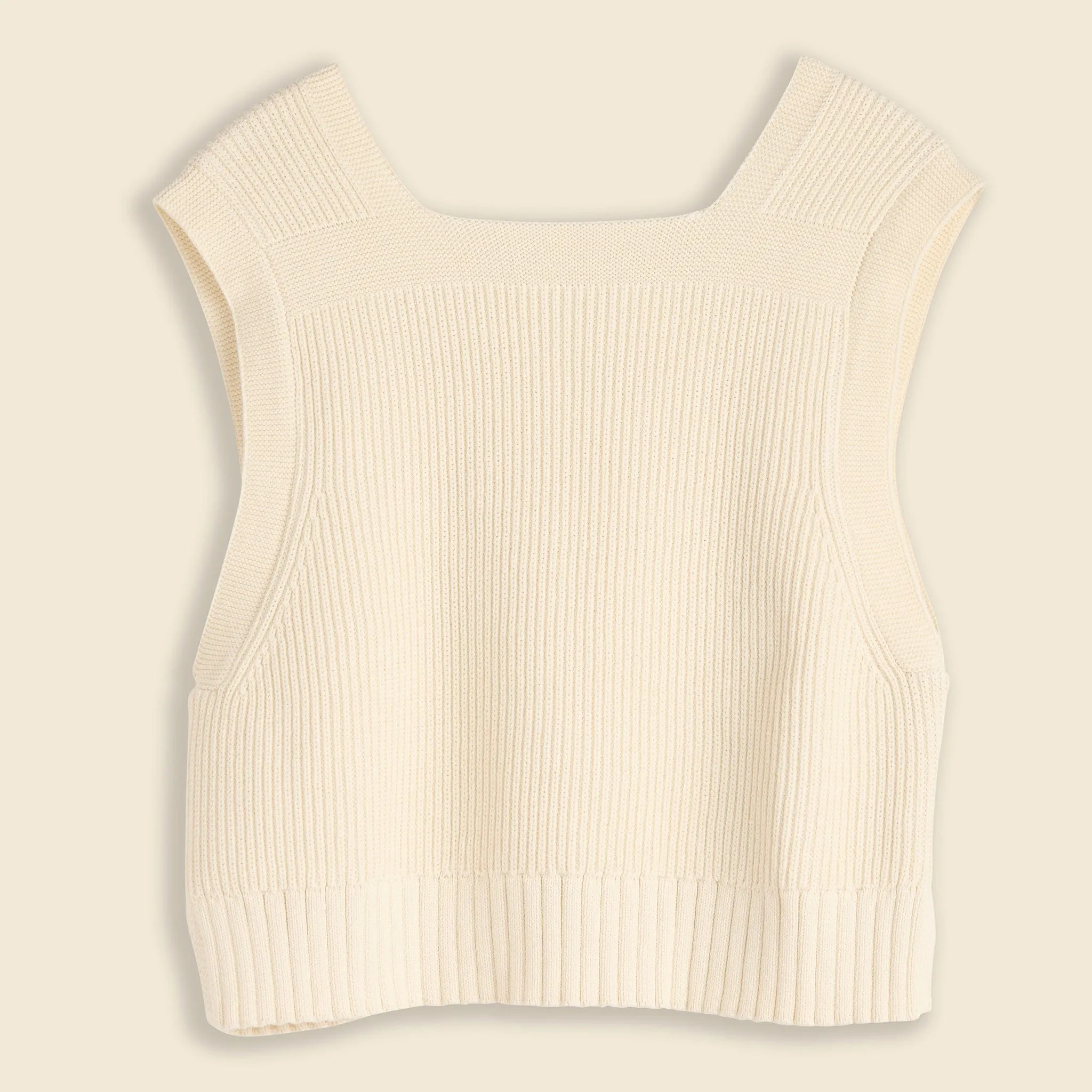 SOLO Mil Sweater Vest - Off White