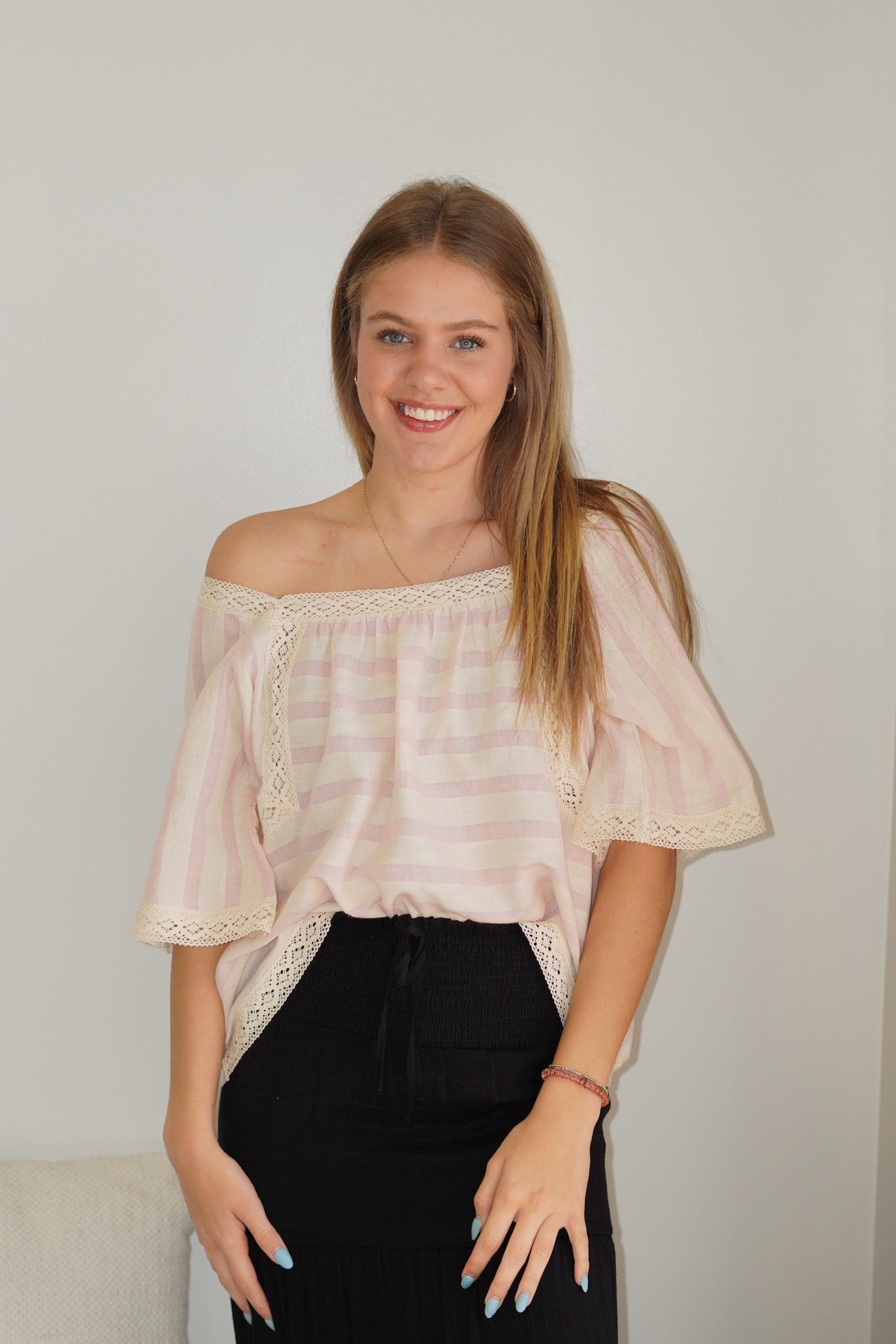 Stella Striped Cotton Gauze Top