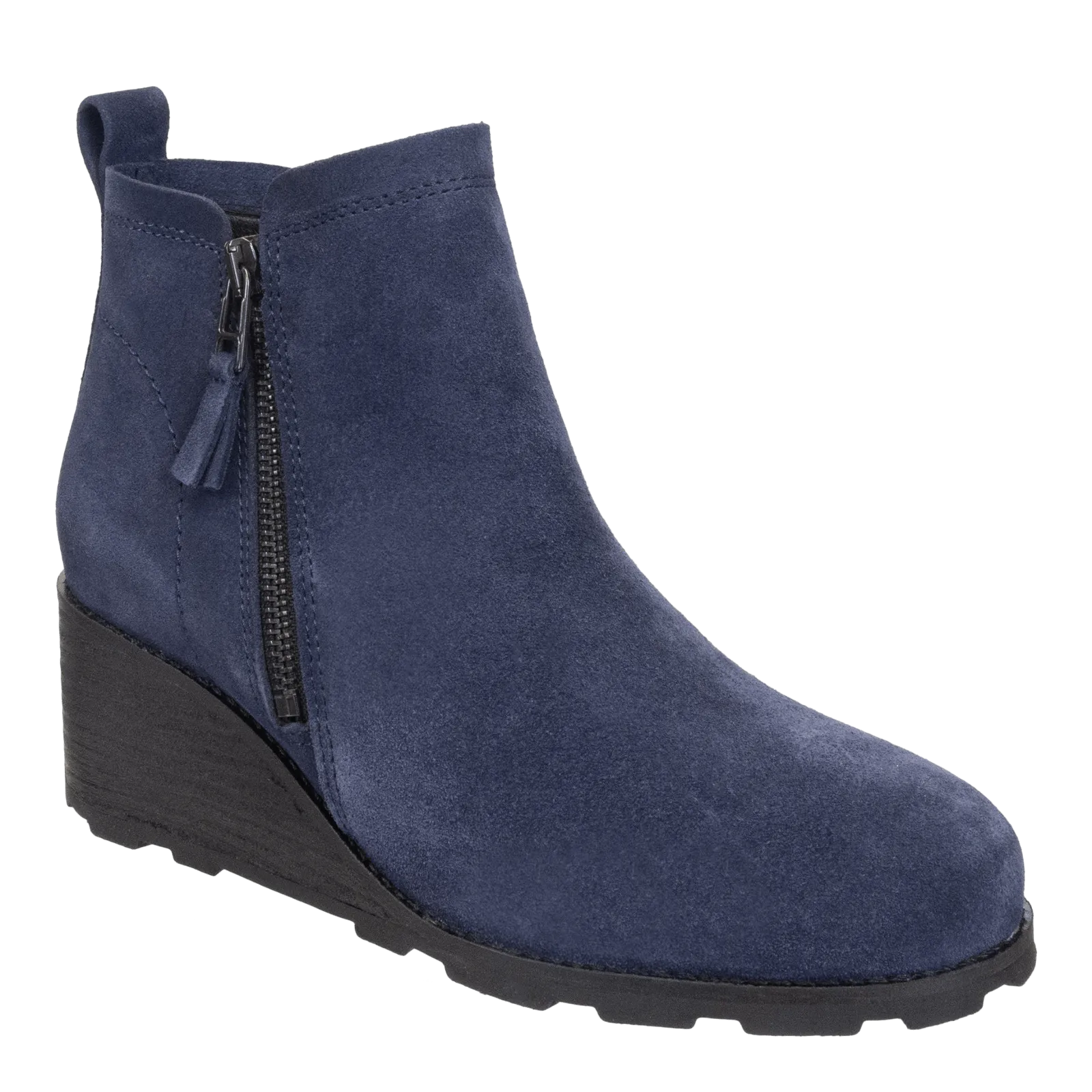 STORY in NAVY Wedge Ankle Boots