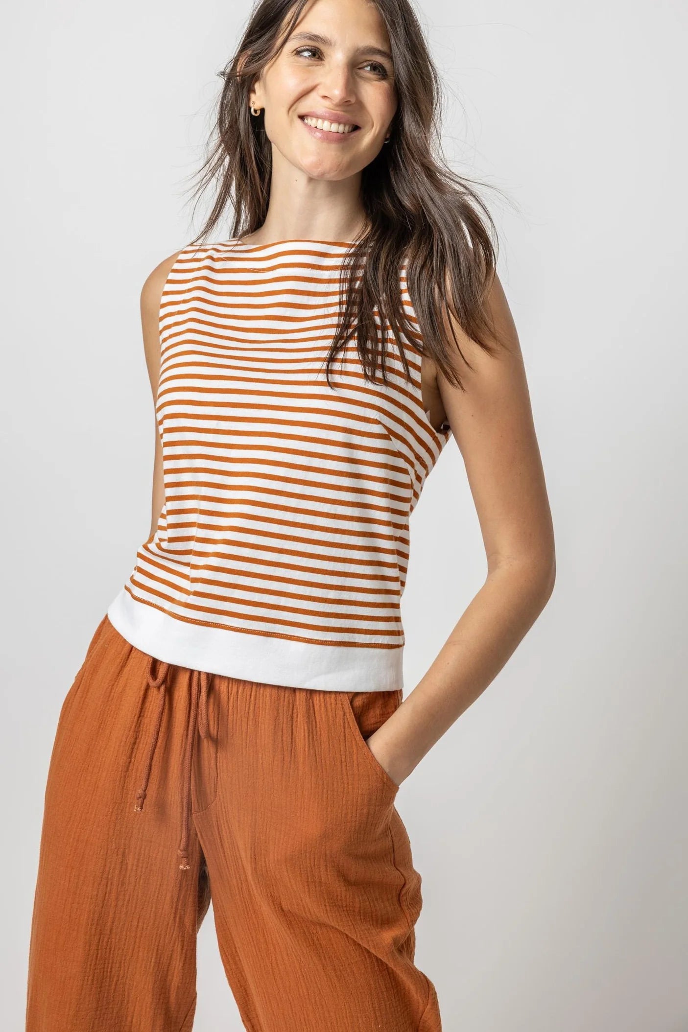 Striped Rib Trim Tank