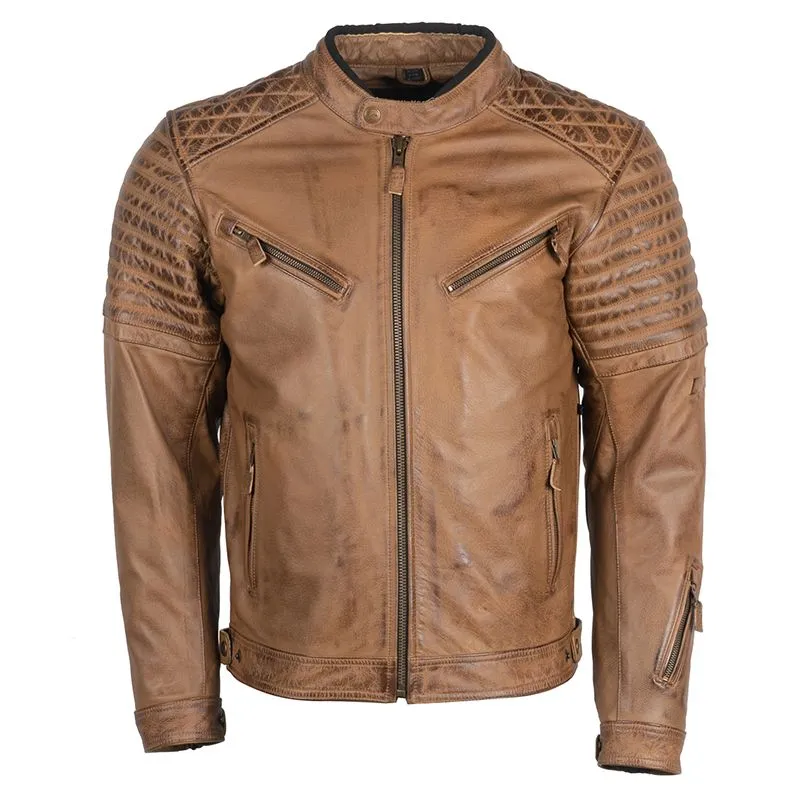 Stylish Brown Cognac Leather Jacket For Men