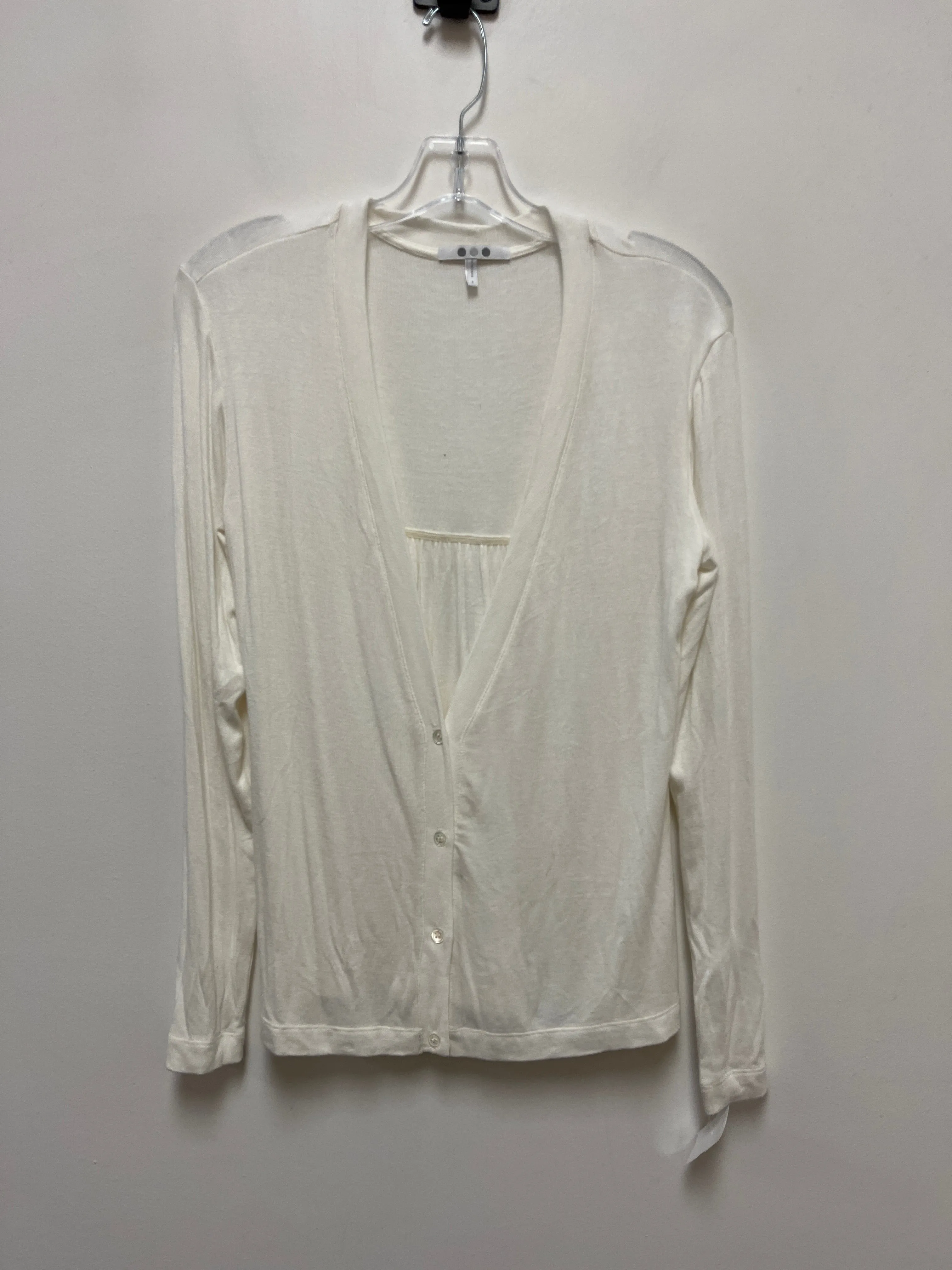 Sweater Cardigan By Three Dots In Cream, Size: S