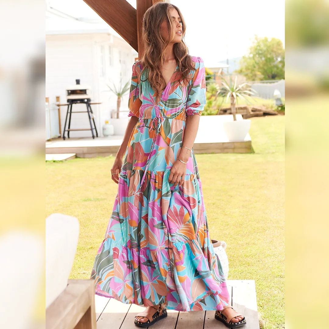 Tessa Maxi Dress Kiawah Print