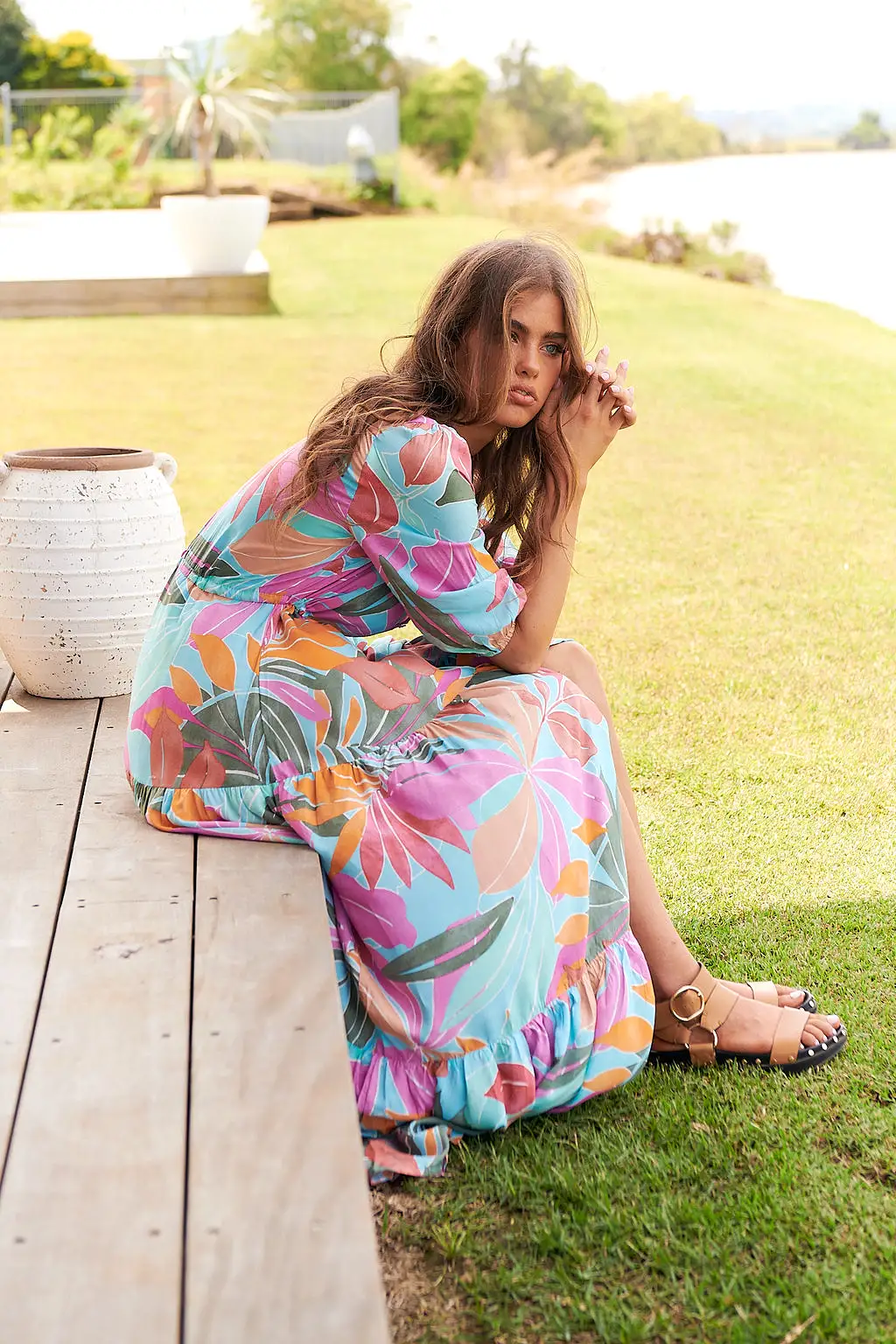 Tessa Maxi Dress Kiawah Print