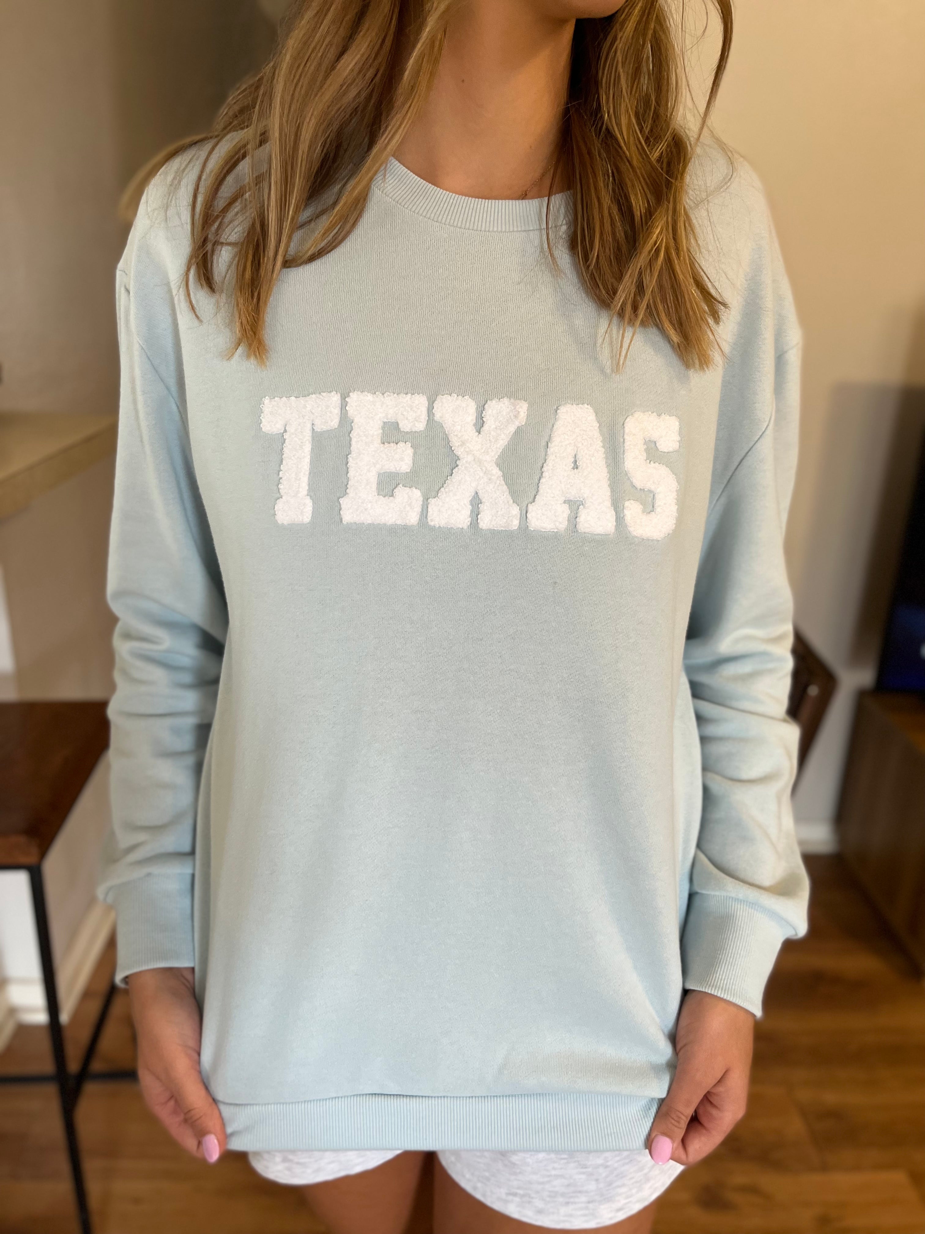 Texas Sweatshirt- Light Blue