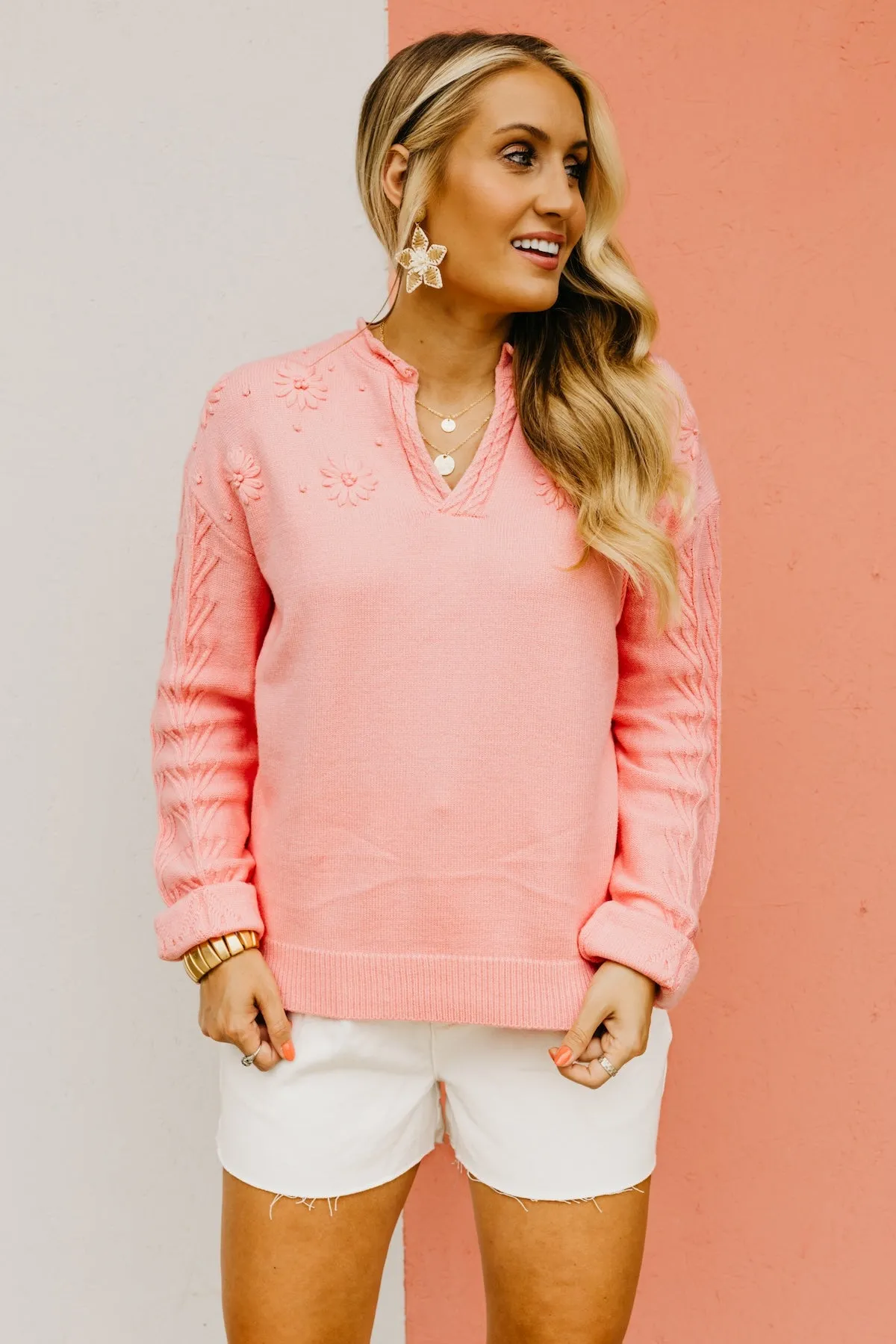 The Linda Floral Detail Sweater