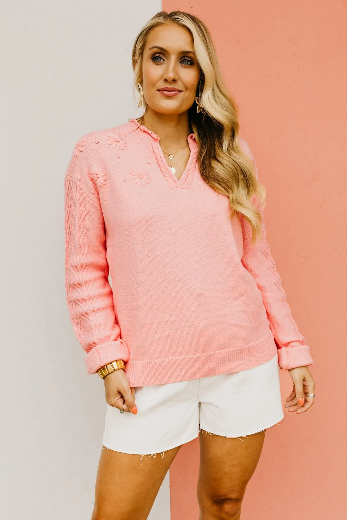 The Linda Floral Detail Sweater