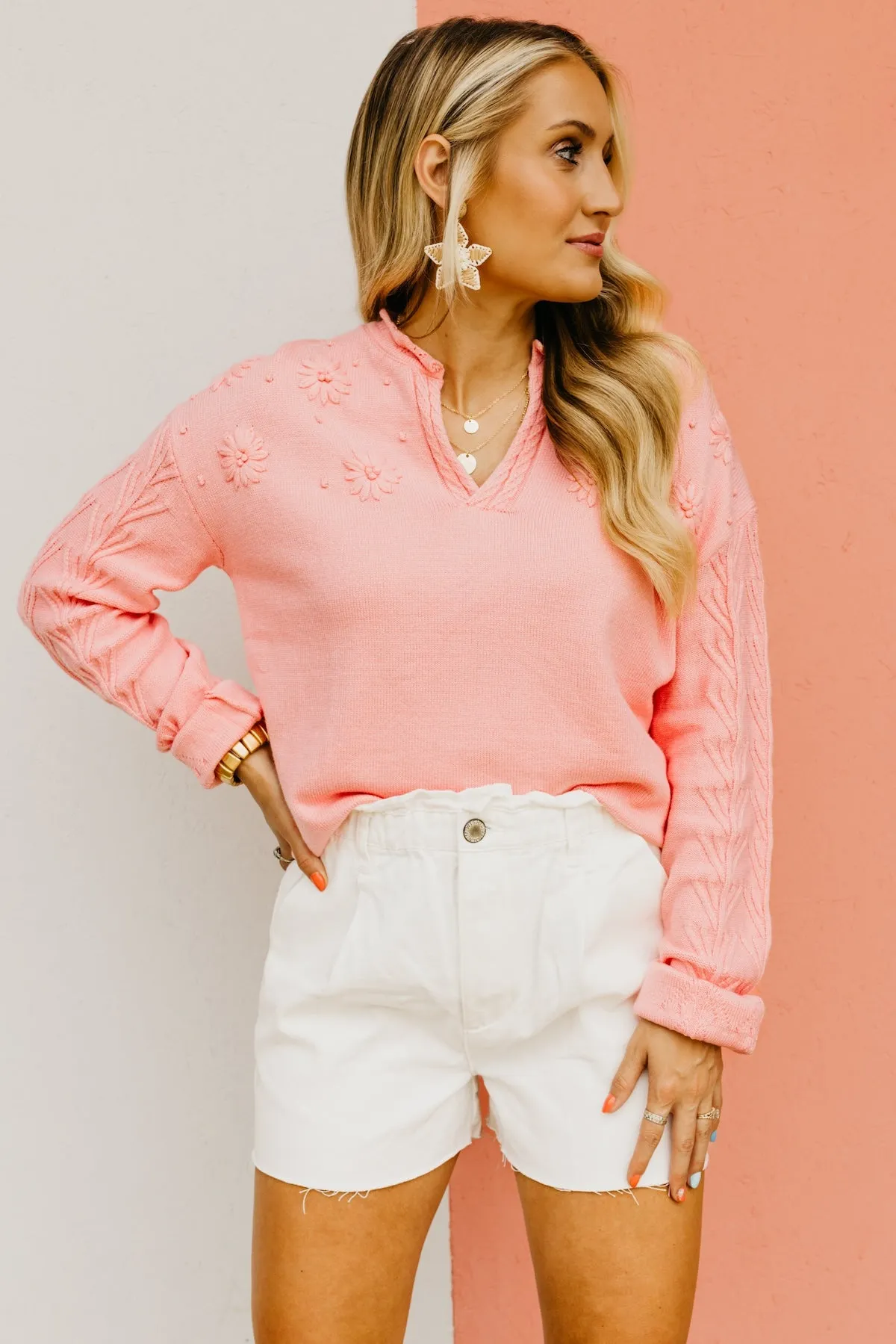 The Linda Floral Detail Sweater