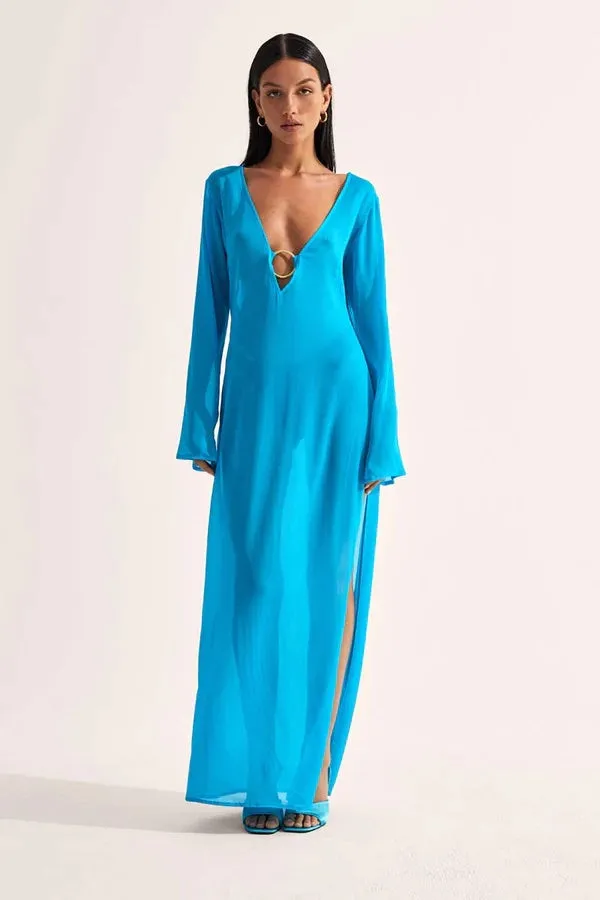 Totem Hoop Maxi Dress Aqua