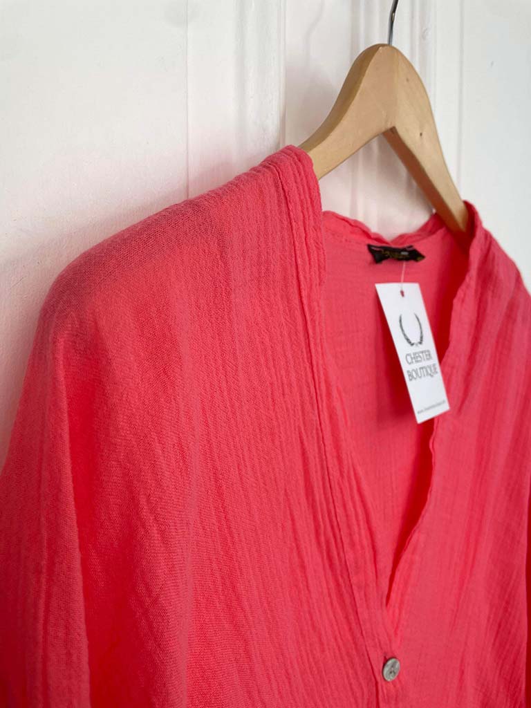 Twist Cotton Top - Coral