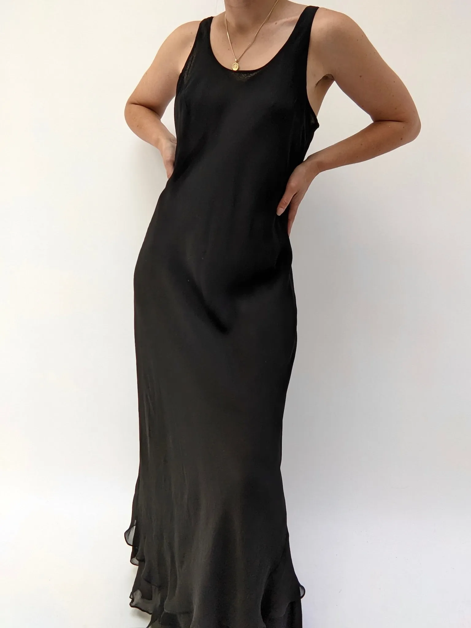 Vintage Ink Black Rayon Dress