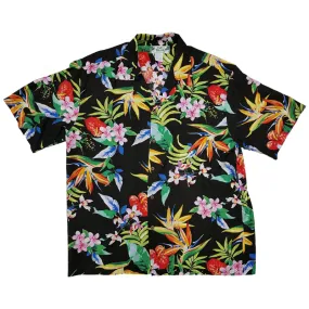 Vintage Inspired Rayon Hawaiian Black Shirt