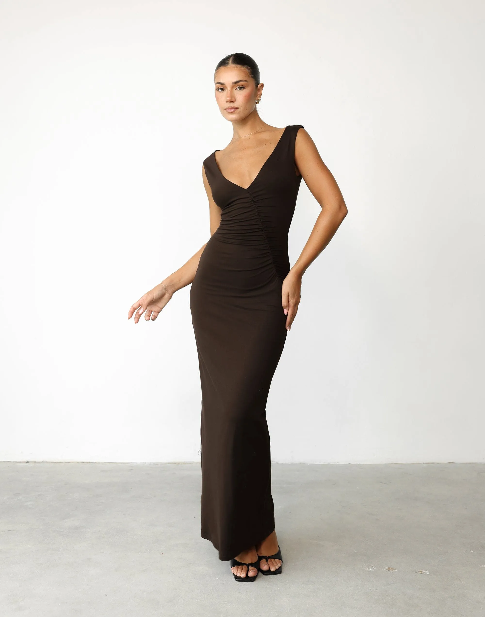 Viola Maxi Dress (Chocolate)