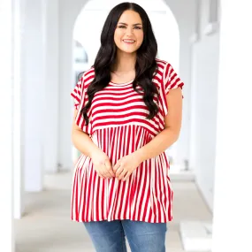 Waldo Top, Red/Ivory