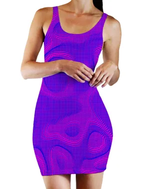 Wild Berry Halftone Bodycon Mini Dress